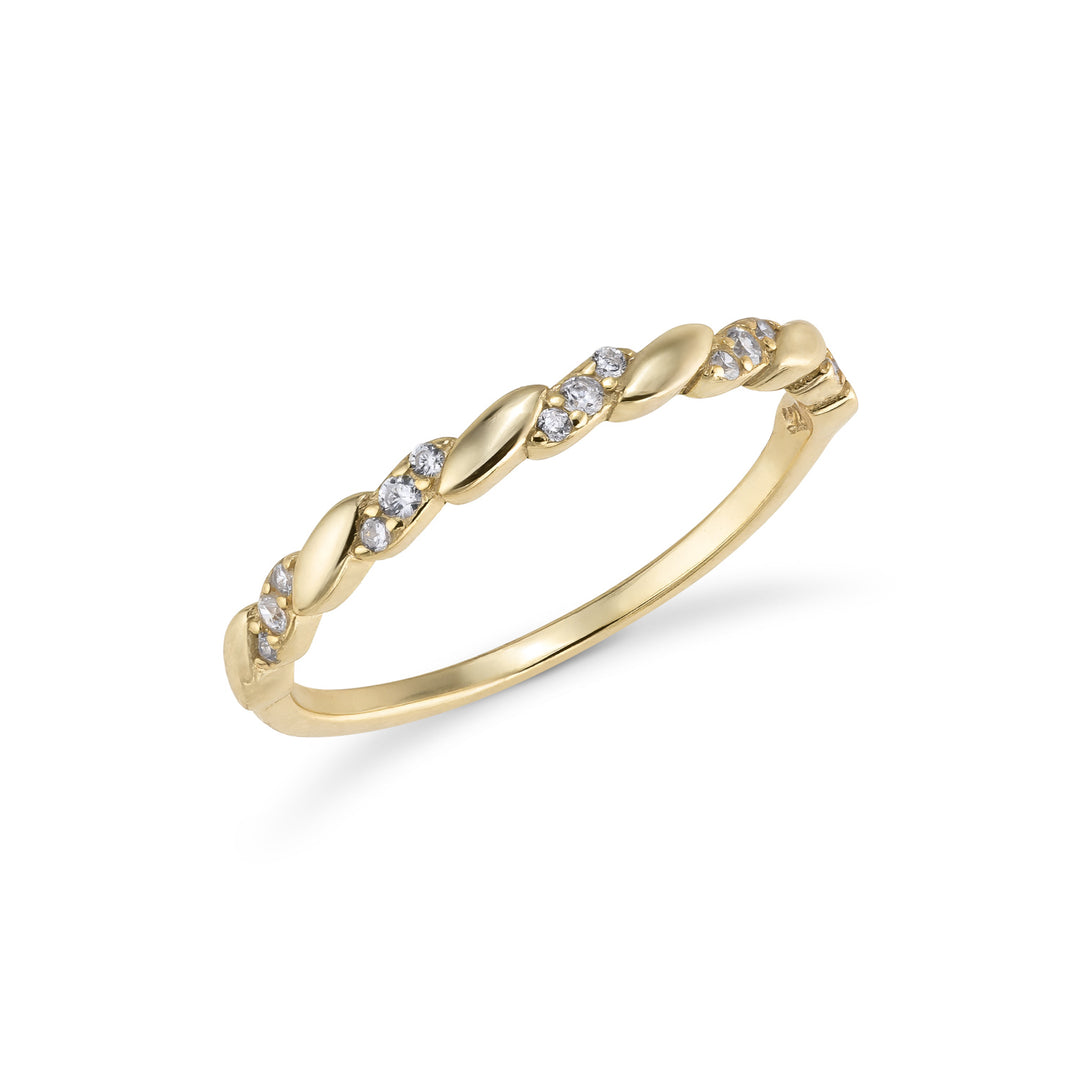 Dainty Pave Twisted Band