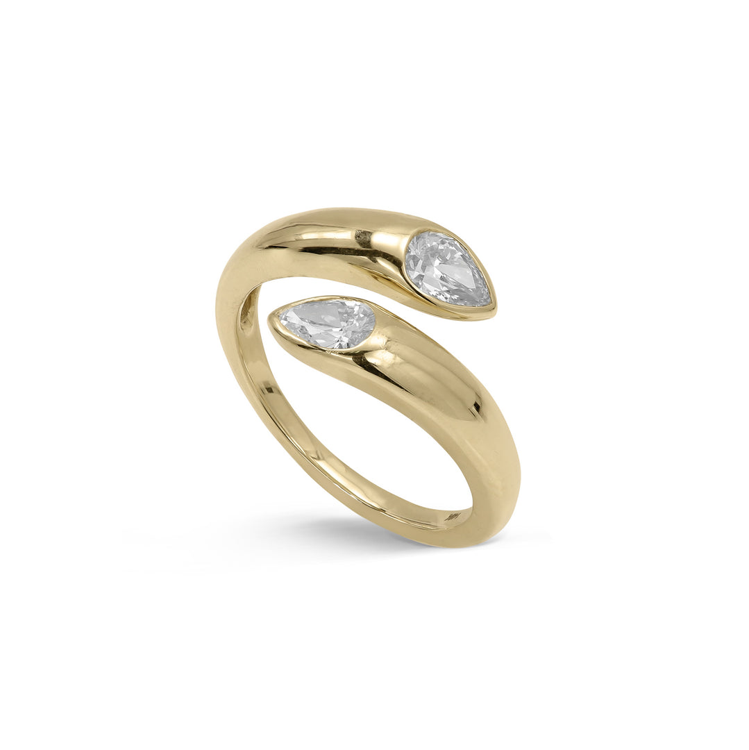 Pear Diamond Wrap Ring