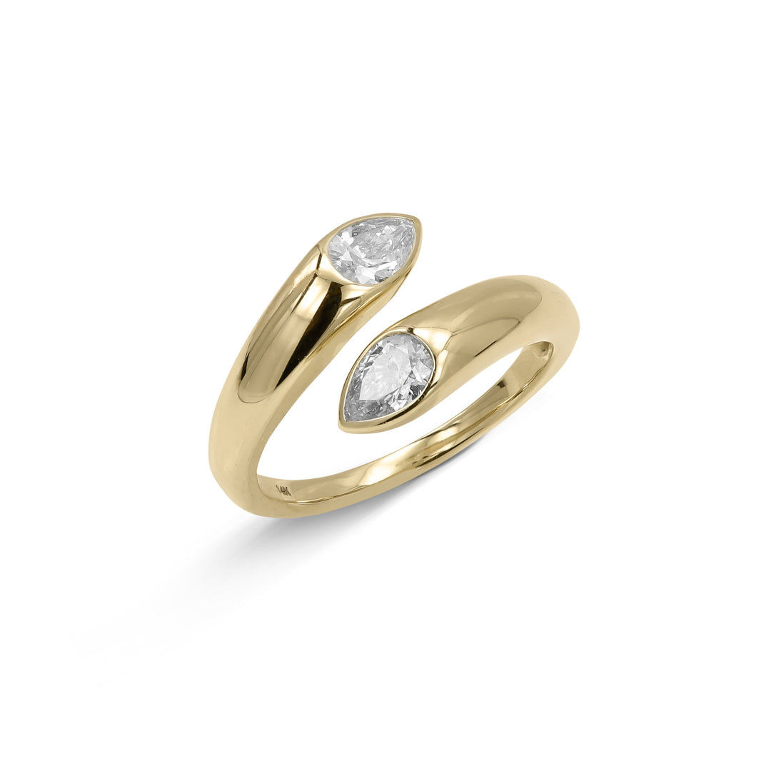 Pear Diamond Wrap Ring