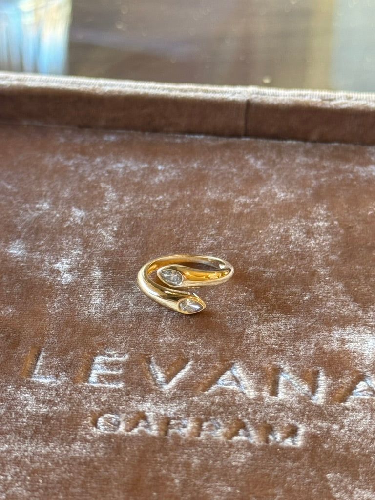 Pear Diamond Wrap Ring