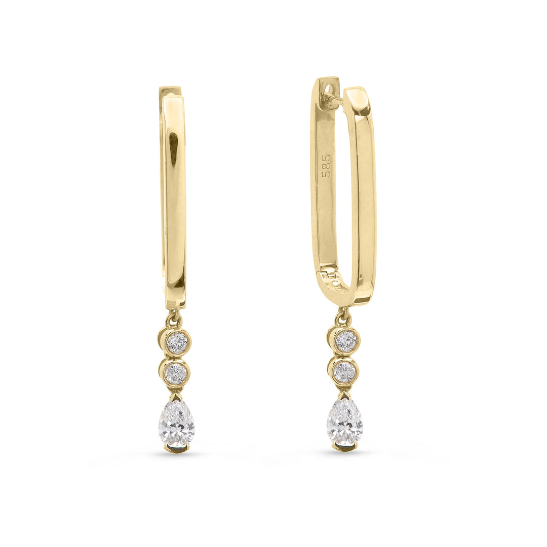 Elongated Dangling Pear Earring