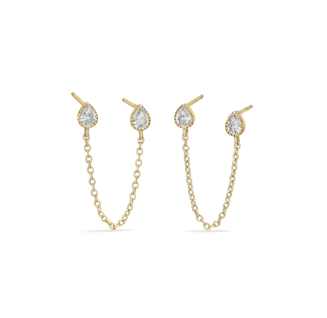 Double Teardrop Stud
