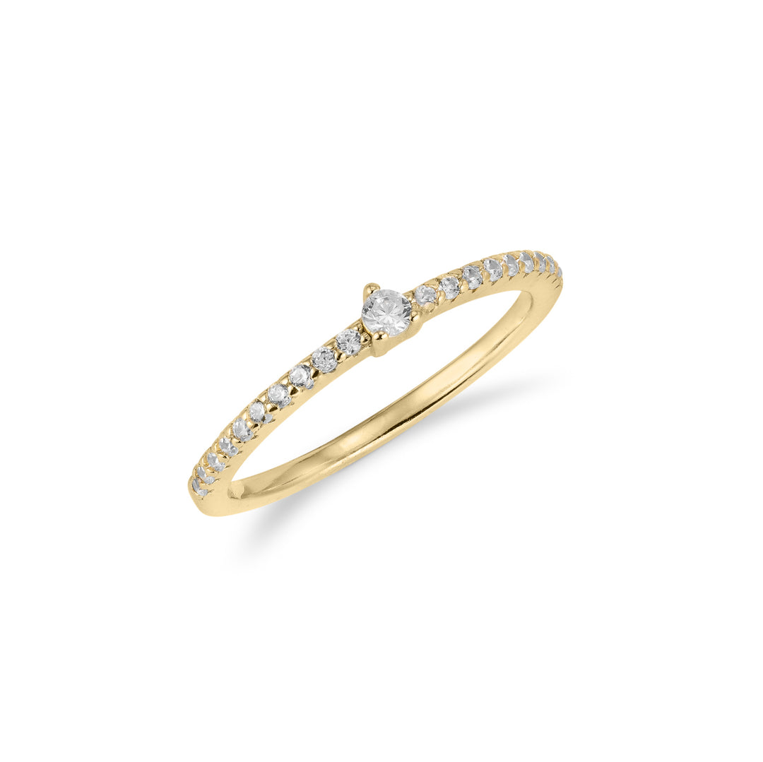 Pave Solitaire Ring