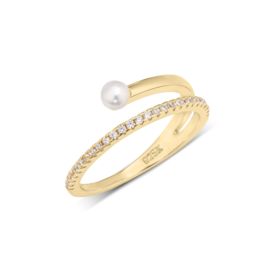 Pearl & Thin Pave Band