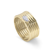 Trinity Solitaire Pear Ring