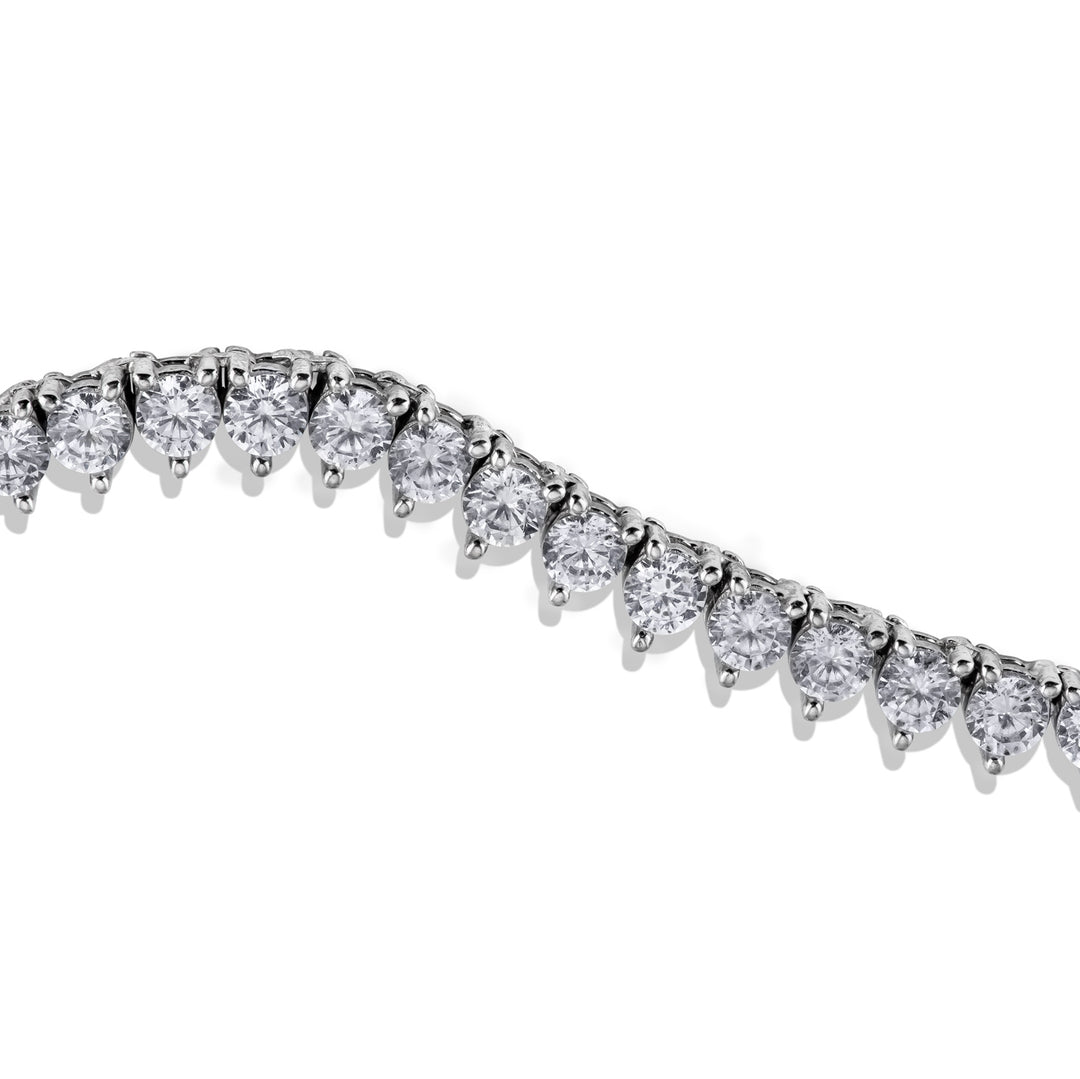 Tri Prong Tennis Necklace