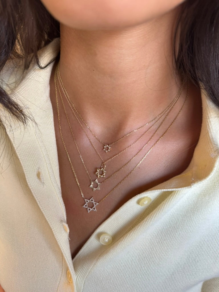 Two Sided Magen David Necklace