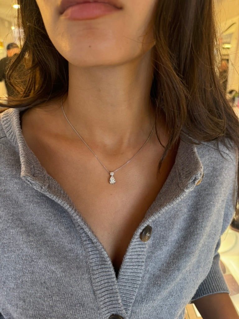 Two Stone Diamond Necklace