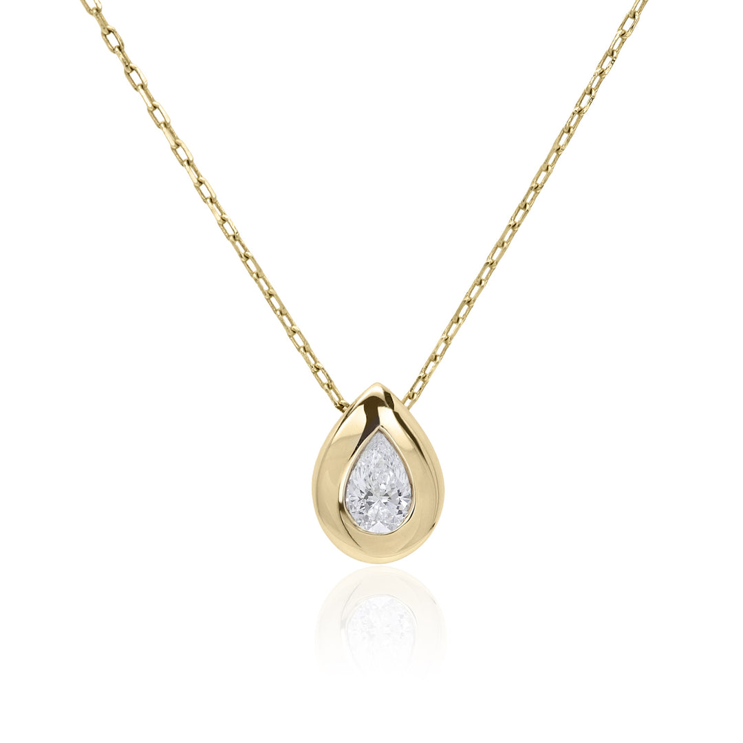 Pear Bezel Necklace