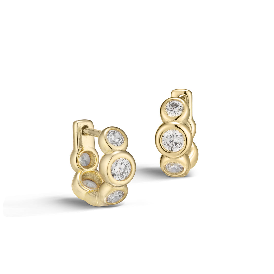 Bezel Diamond Huggie