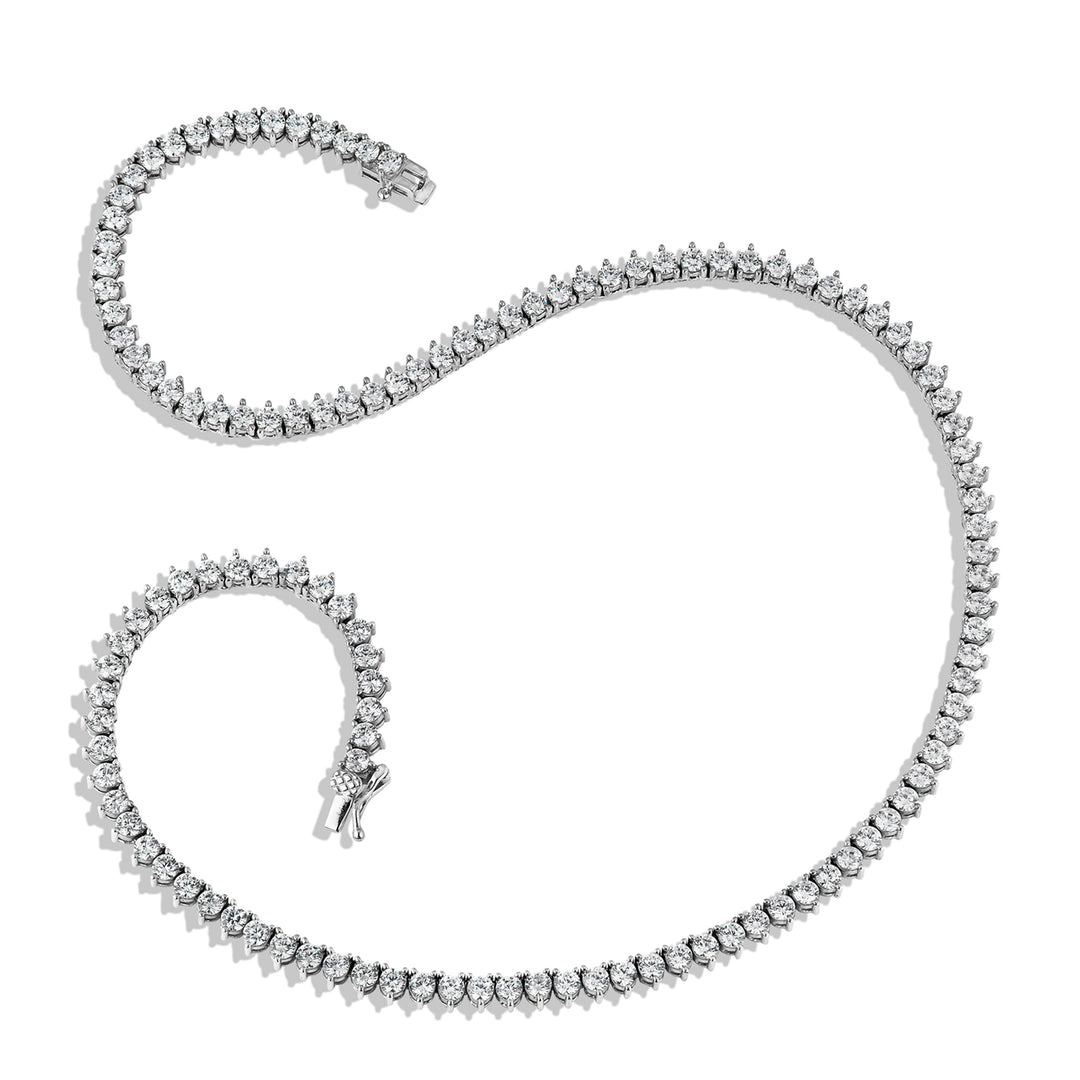 Tri Prong Tennis Necklace