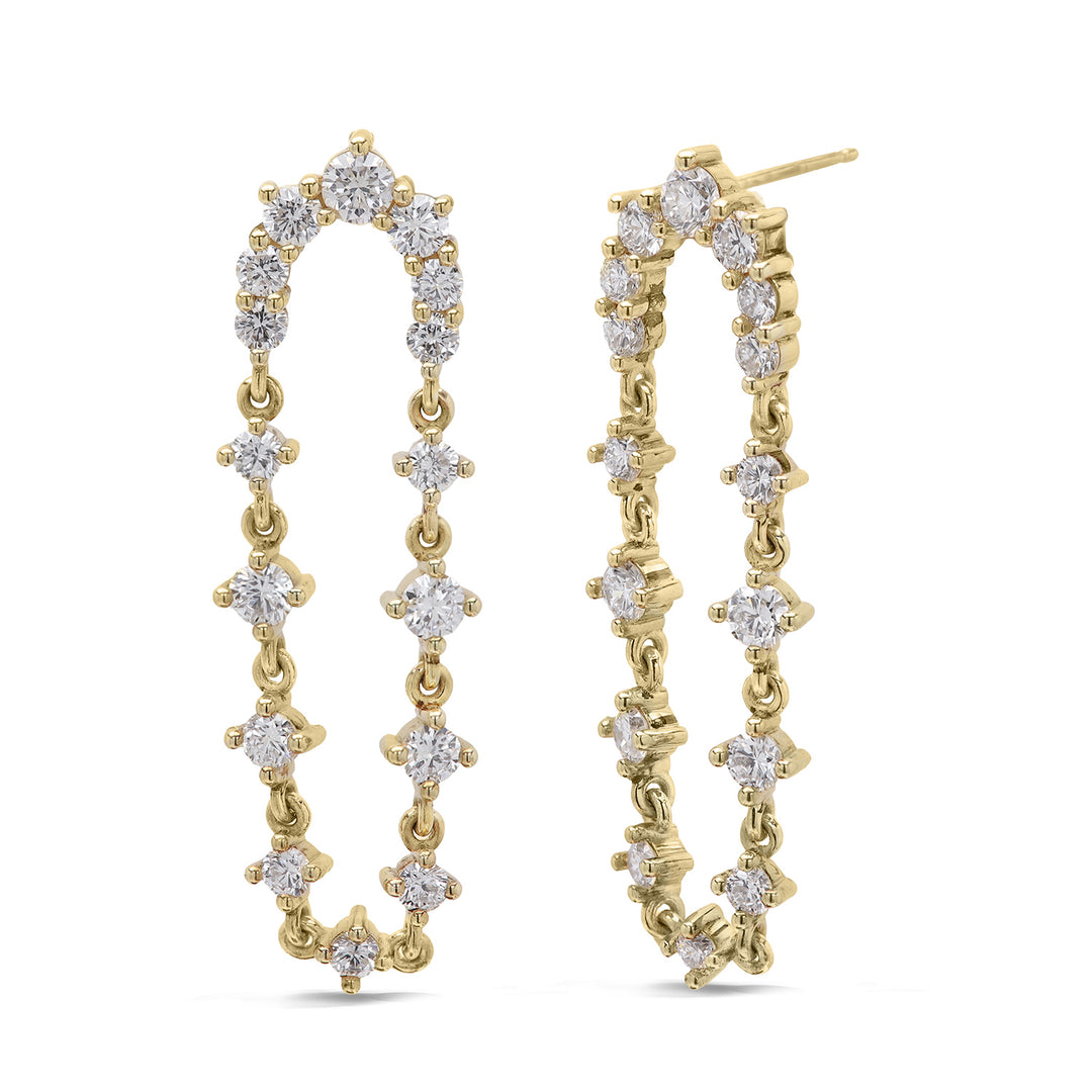 Mixed Arched Diamond Earring