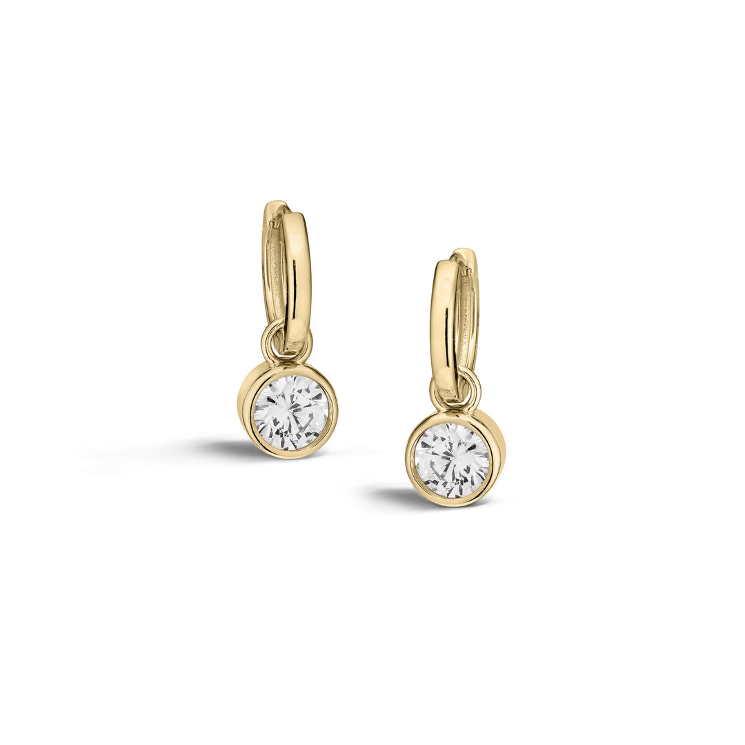 Large Diamond Bezel Earring