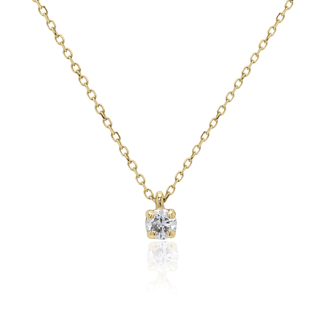 Small Solitaire Diamond Necklace