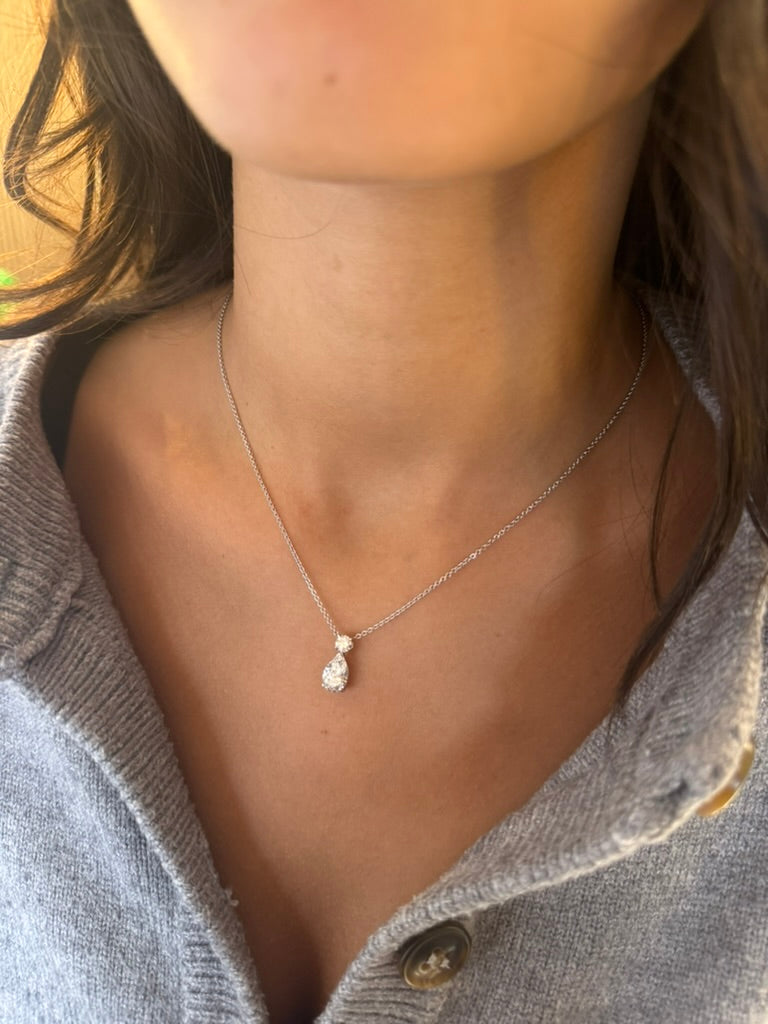 Two Stone Diamond Necklace