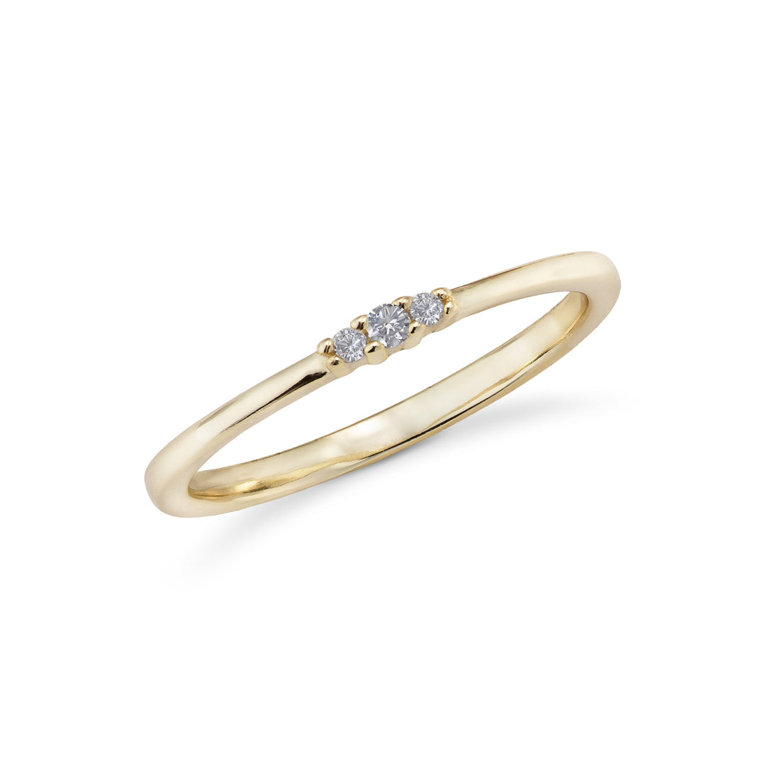 Dainty Tri Diamond Ring