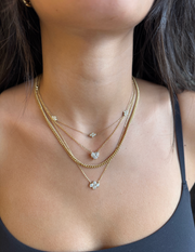 Pointy Prong Heart Necklace