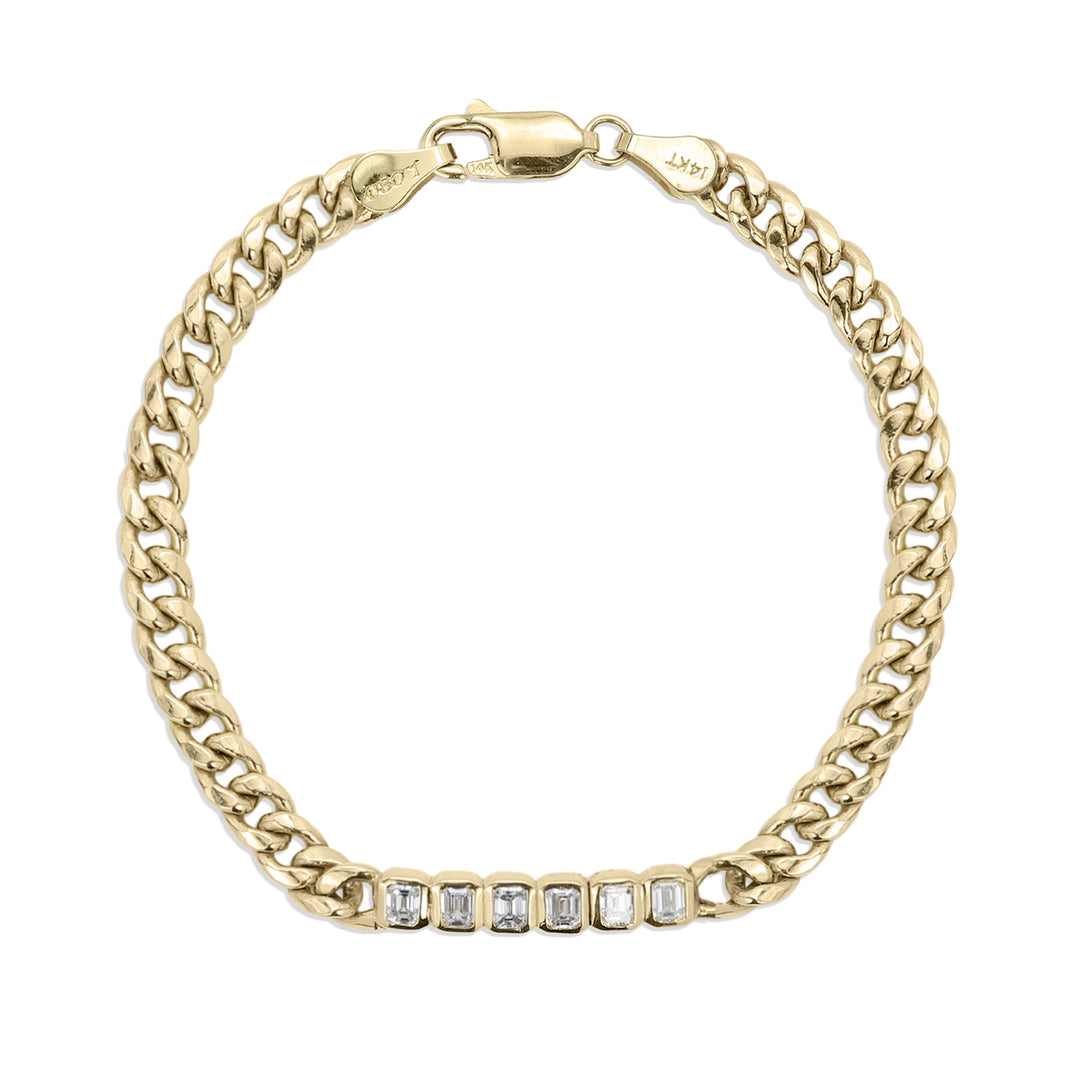 Emerald Diamond Chain Bracelet