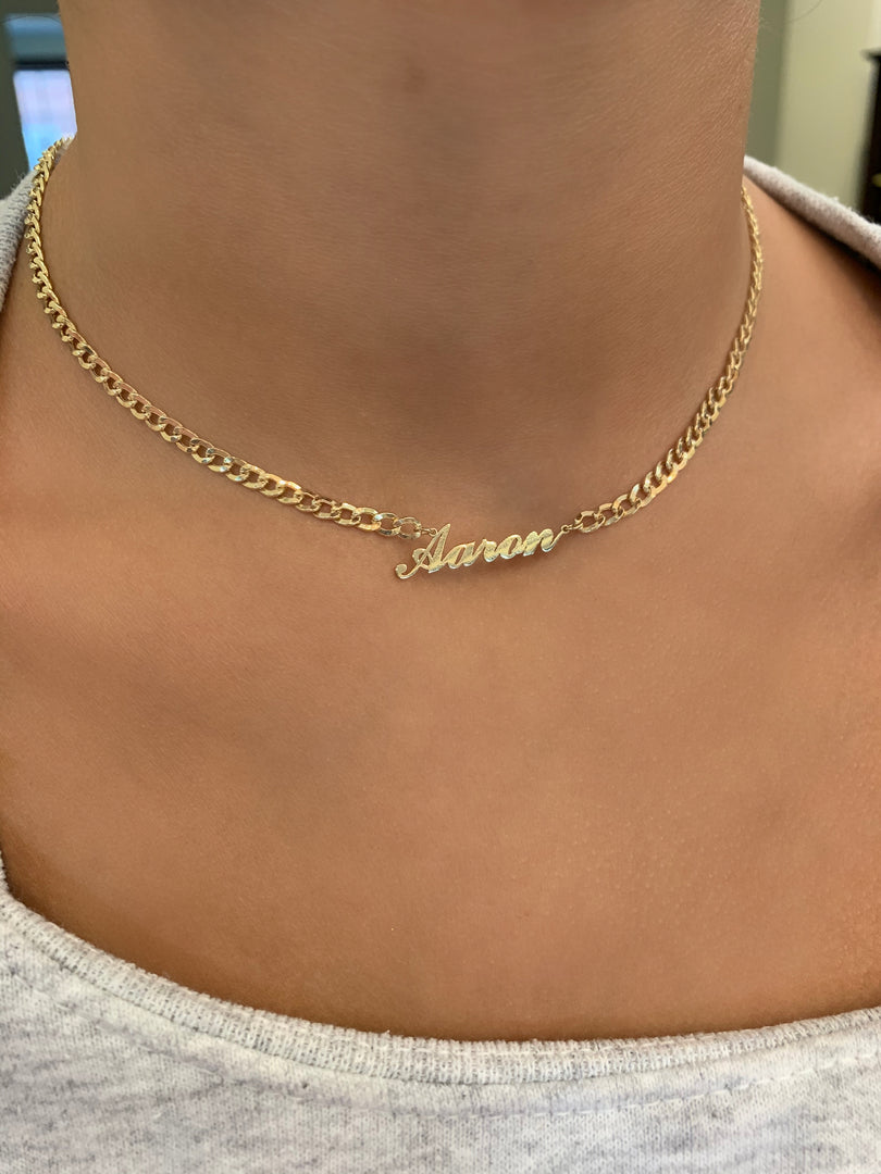 Cuban Name Necklace in 14k