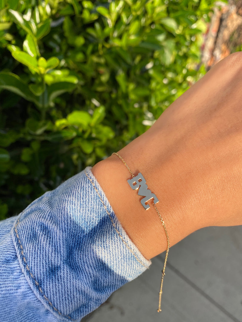 Initial Bracelet in 14k