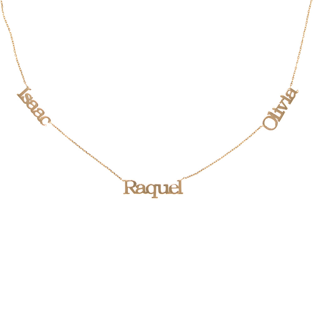 Multi Name Necklace in 14k